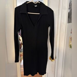 H&M DIVIDED Black Collared Dress